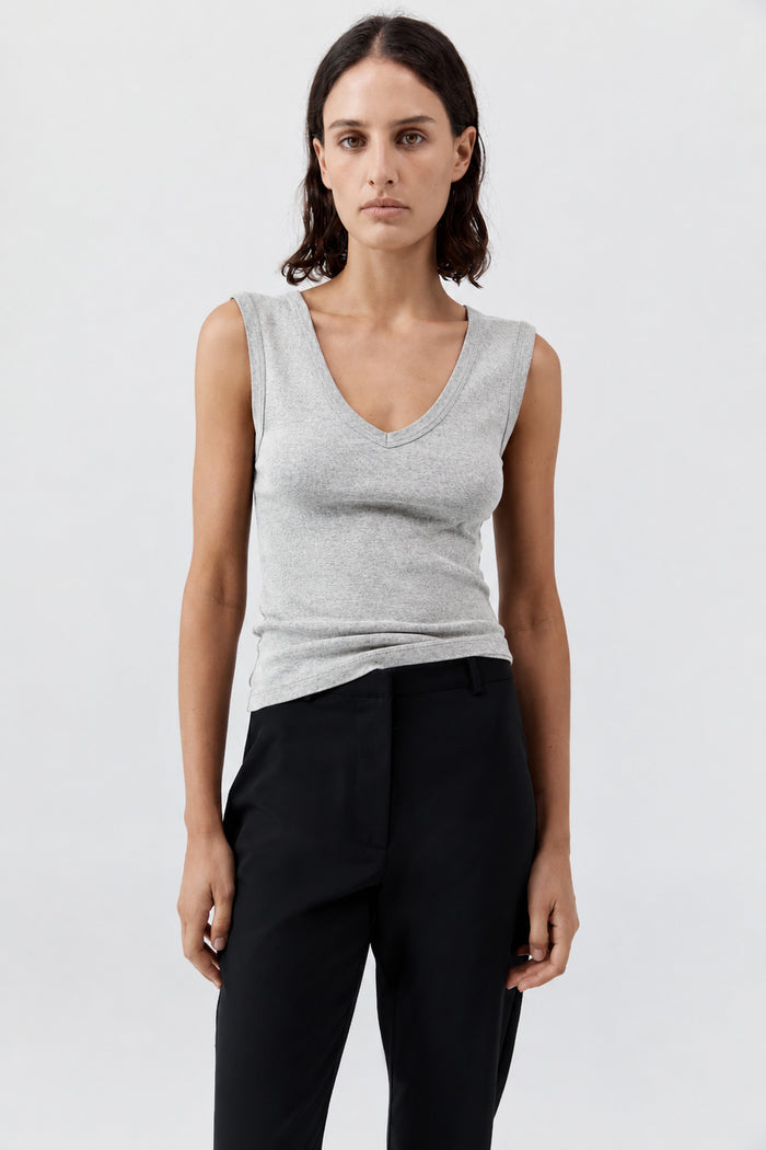Organic Cotton 90s Top - Grey Marle