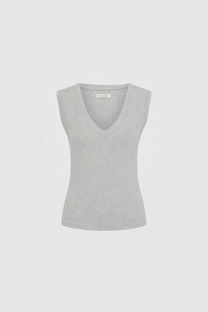 Organic Cotton 90s Top - Grey Marle