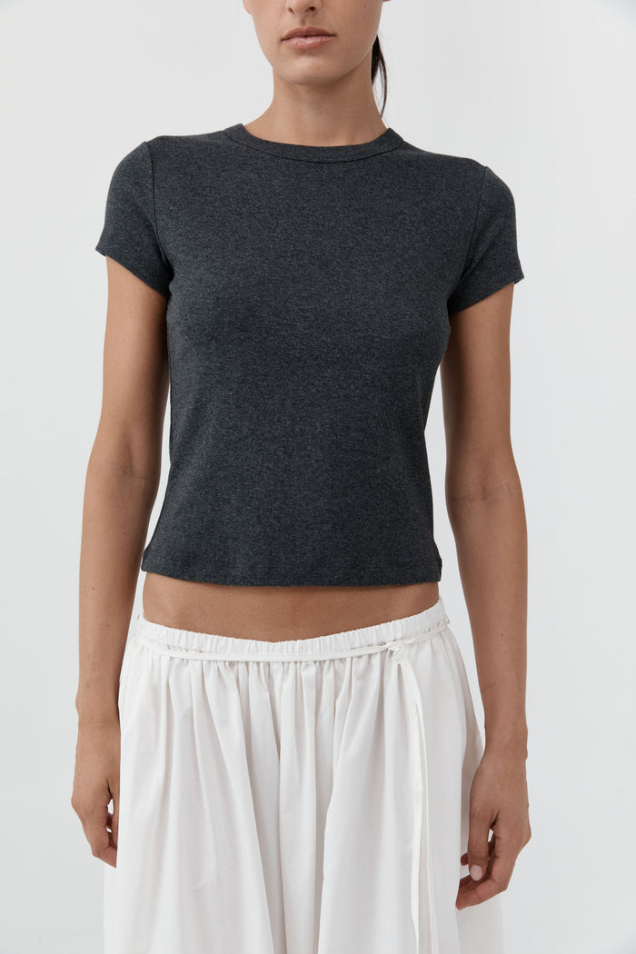 Organic Cotton Baby Tee - Charcoal Melange