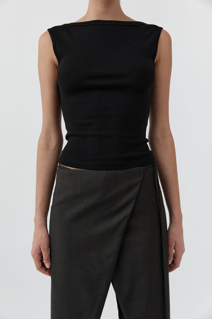 Organic Cotton Ballerina Top - Jet Black