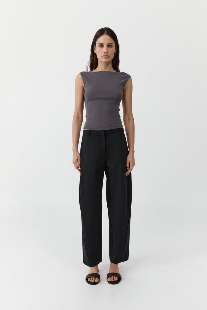 Organic Cotton Ballerina Top - Soot