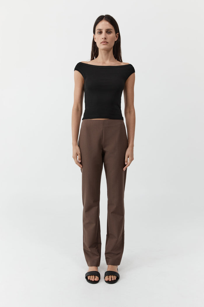 Organic Cotton Off Shoulder Top - Jet Black