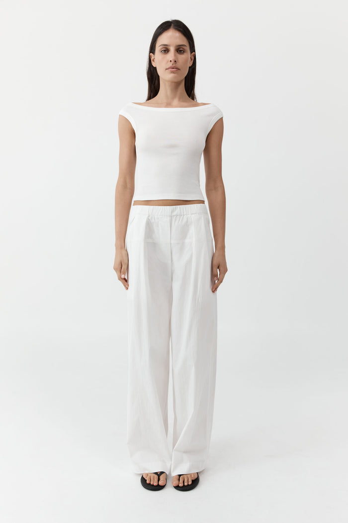 Organic Cotton Off Shoulder Top - White