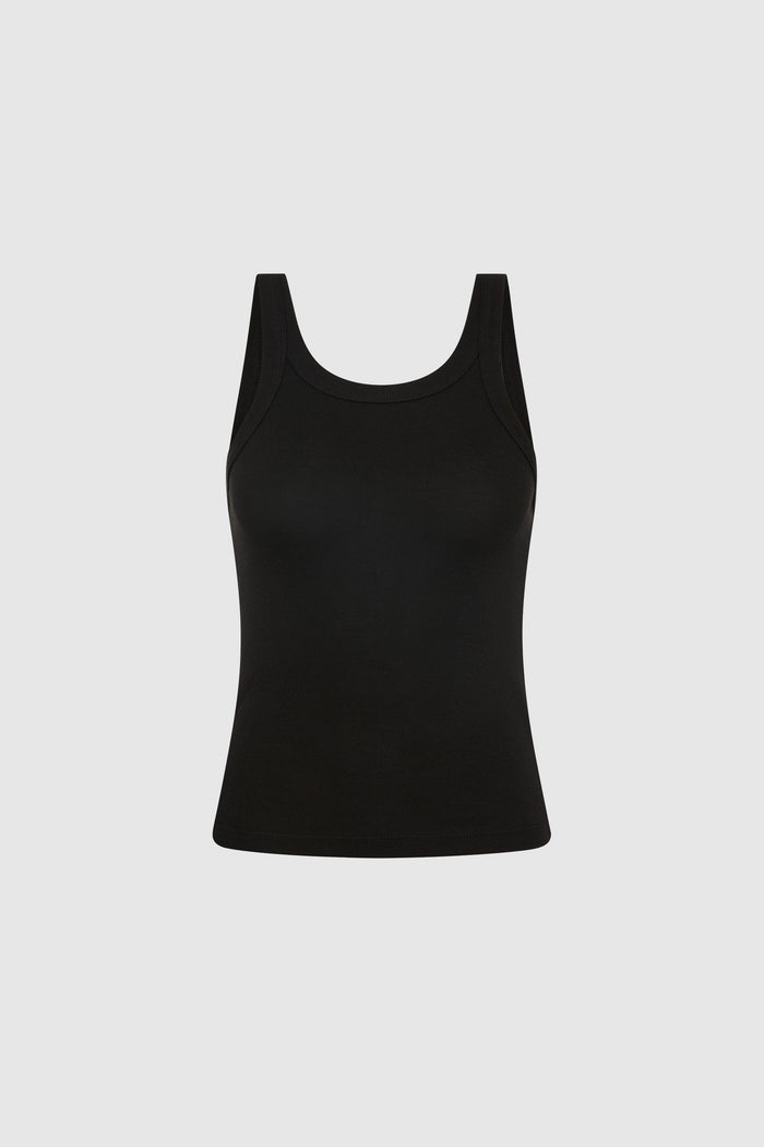 Organic Cotton Racer Singlet - Jet Black