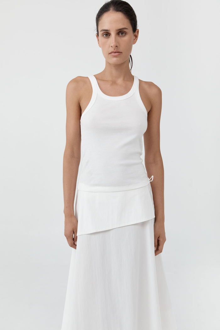 Organic Cotton Racer Singlet - White