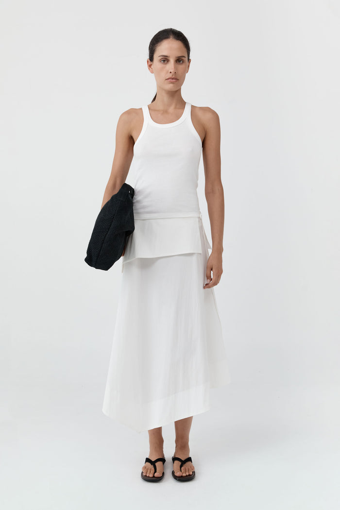 Organic Cotton Racer Singlet - White