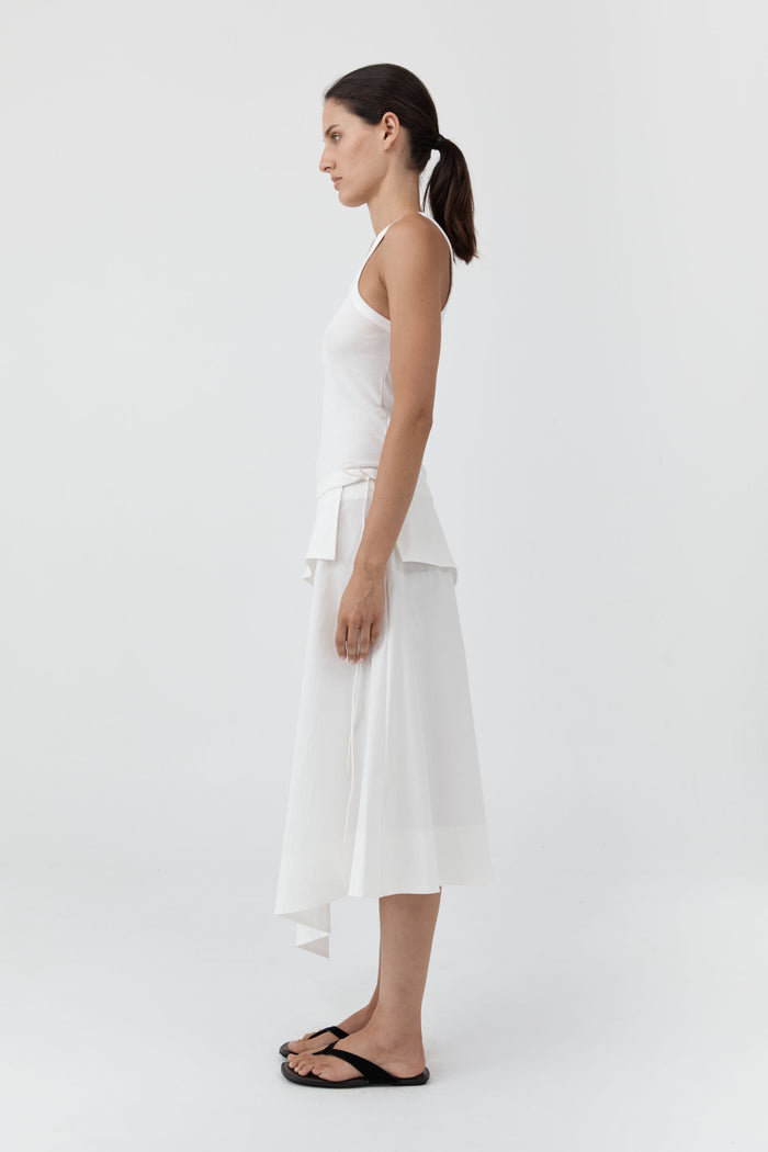 Organic Cotton Racer Singlet - White