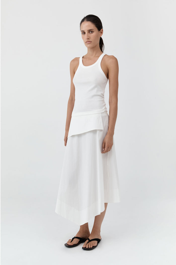 Organic Cotton Racer Singlet - White