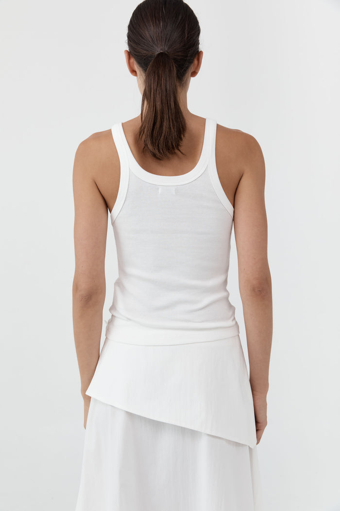 Organic Cotton Racer Singlet - White