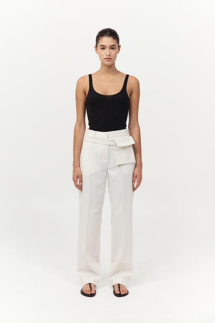 Organic Cotton Slim Scoop Tank - Jet Black