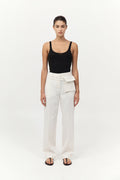 Organic Cotton Slim Scoop Tank - Jet Black