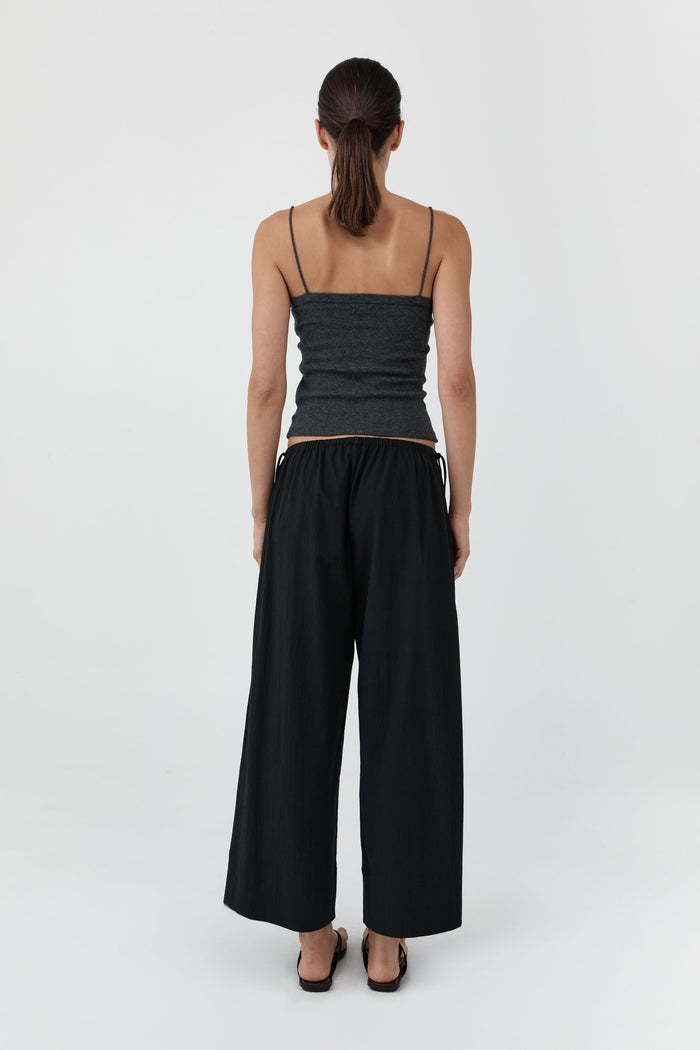 Organic Cotton Square Neck Cami - Charcoal Melange
