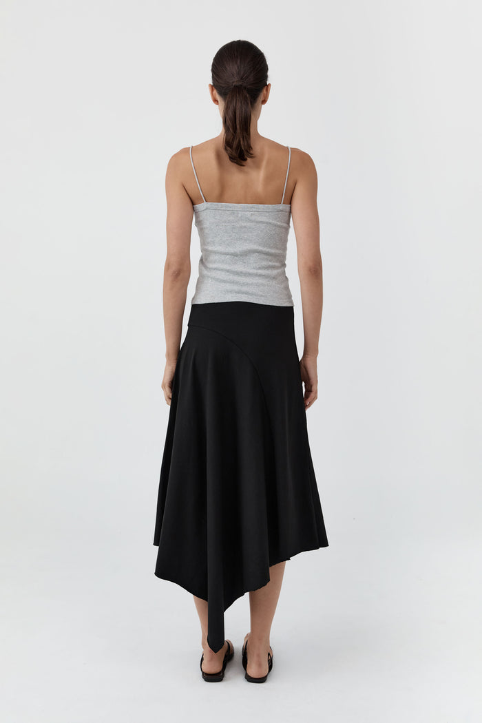 Organic Cotton Square Neck Cami - Grey Marle