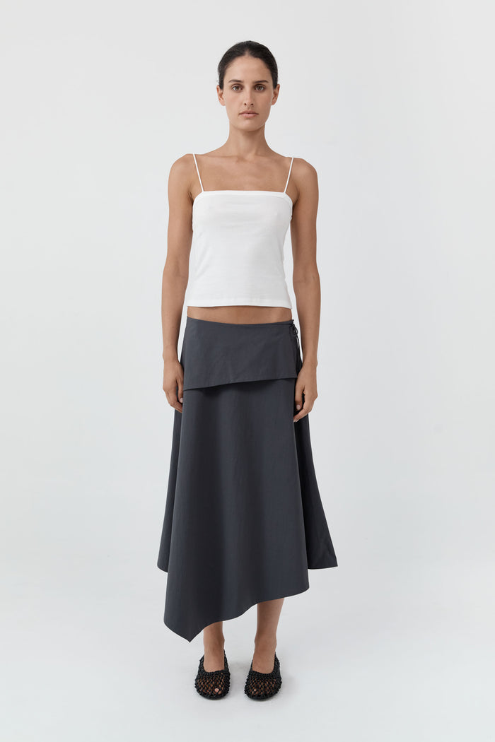 Organic Cotton Square Neck Cami - White