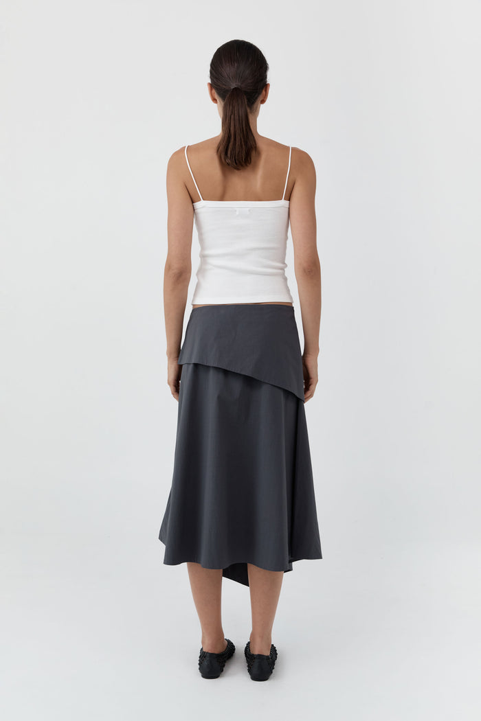 Organic Cotton Square Neck Cami - White