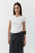 Organic Cotton V Neck Tee - White