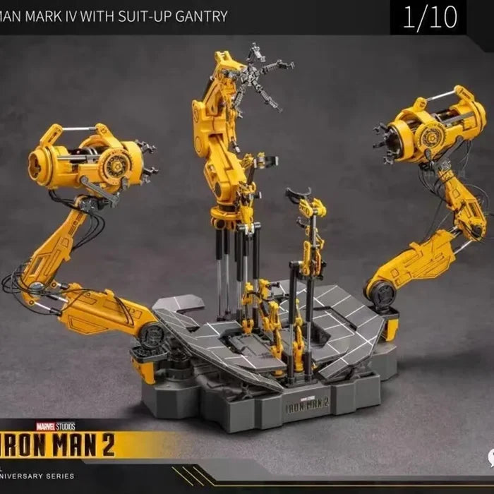 Original Zd Toys Iron Man MK4 With Suit-up Gantry 1/10 Tony Stark Model Action Figure Collectible Toy G