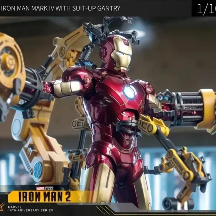 Original Zd Toys Iron Man MK4 With Suit-up Gantry 1/10 Tony Stark Model Action Figure Collectible Toy G