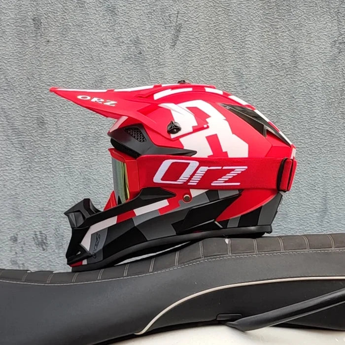 ORZ Högkvalitativ Motorcykel Offroad Racinghjälm ATV Skog DH Mountainbike Fullhjälm DOT-Godkänd