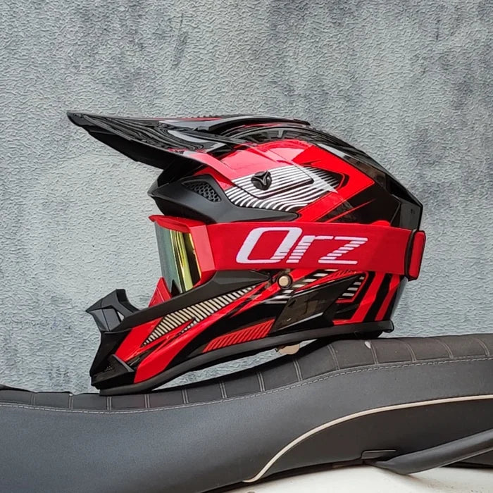 ORZ Högkvalitativ Motorcykel Offroad Racinghjälm ATV Skog DH Mountainbike Fullhjälm DOT-Godkänd