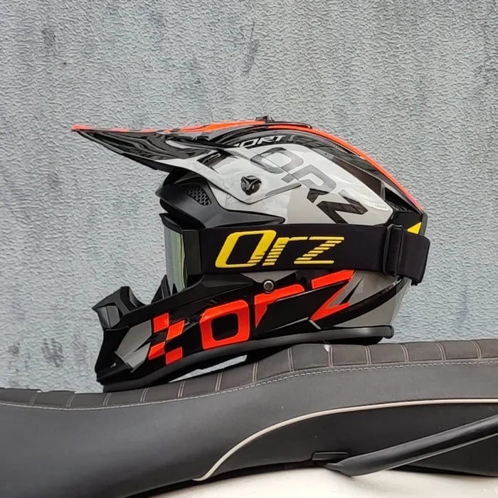 ORZ Högkvalitativ Motorcykel Offroad Racinghjälm ATV Skog DH Mountainbike Fullhjälm DOT-Godkänd
