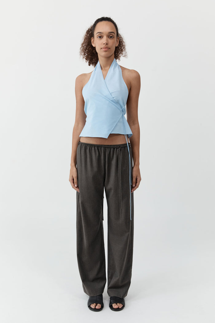 Oxford Wrap Top - Ciel Blue