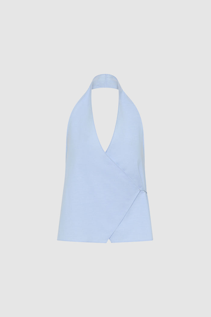 Oxford Wrap Top - Ciel Blue