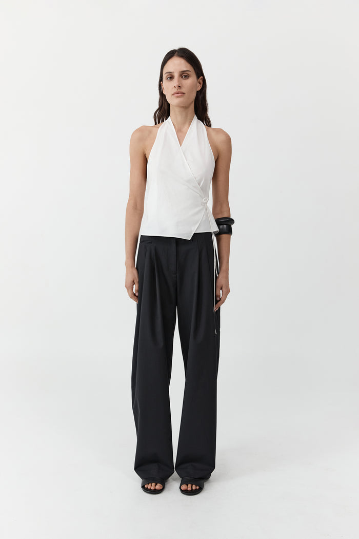 Oxford Wrap Top - White
