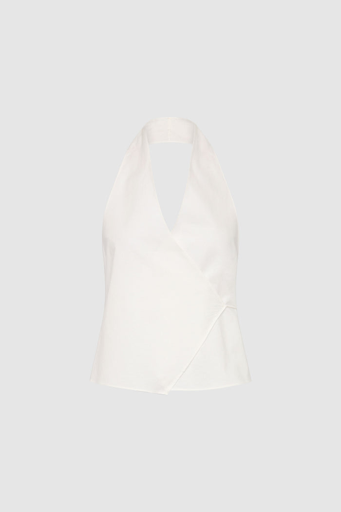 Oxford Wrap Top - White