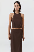 Paper Taffeta Cocoon Top - Mocha