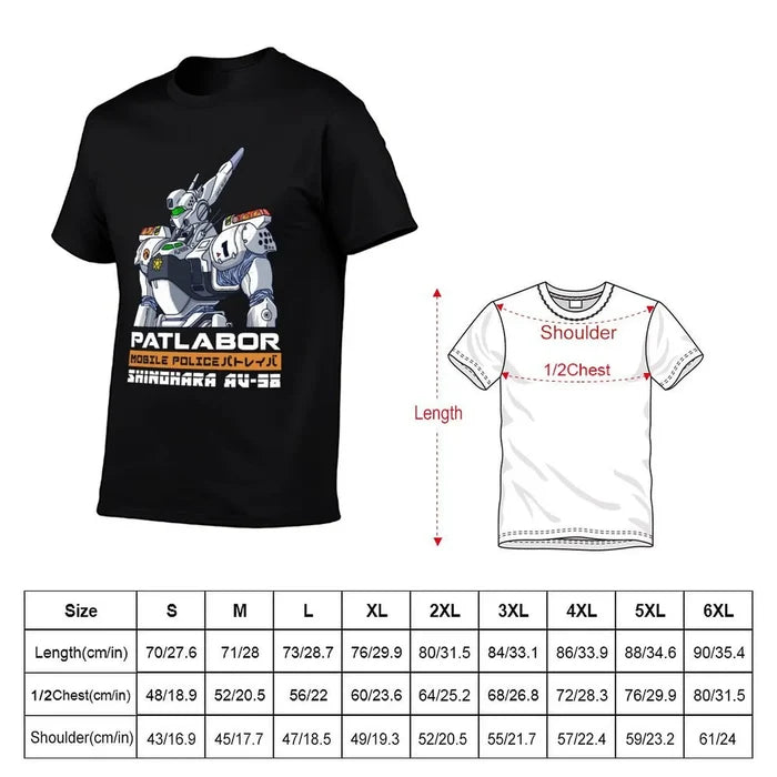 patlabor T-Shirt Big and Tall Casual T-Shirt