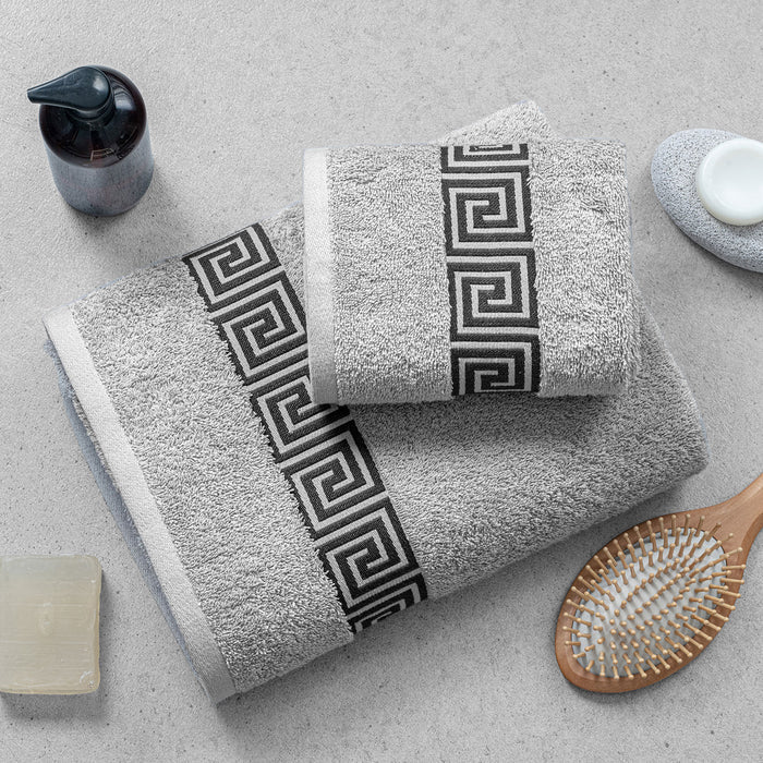 Picasso Towel 3pc Set - Greek Key Border