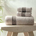 Picasso Towel 3pc Set - Greek Key Border