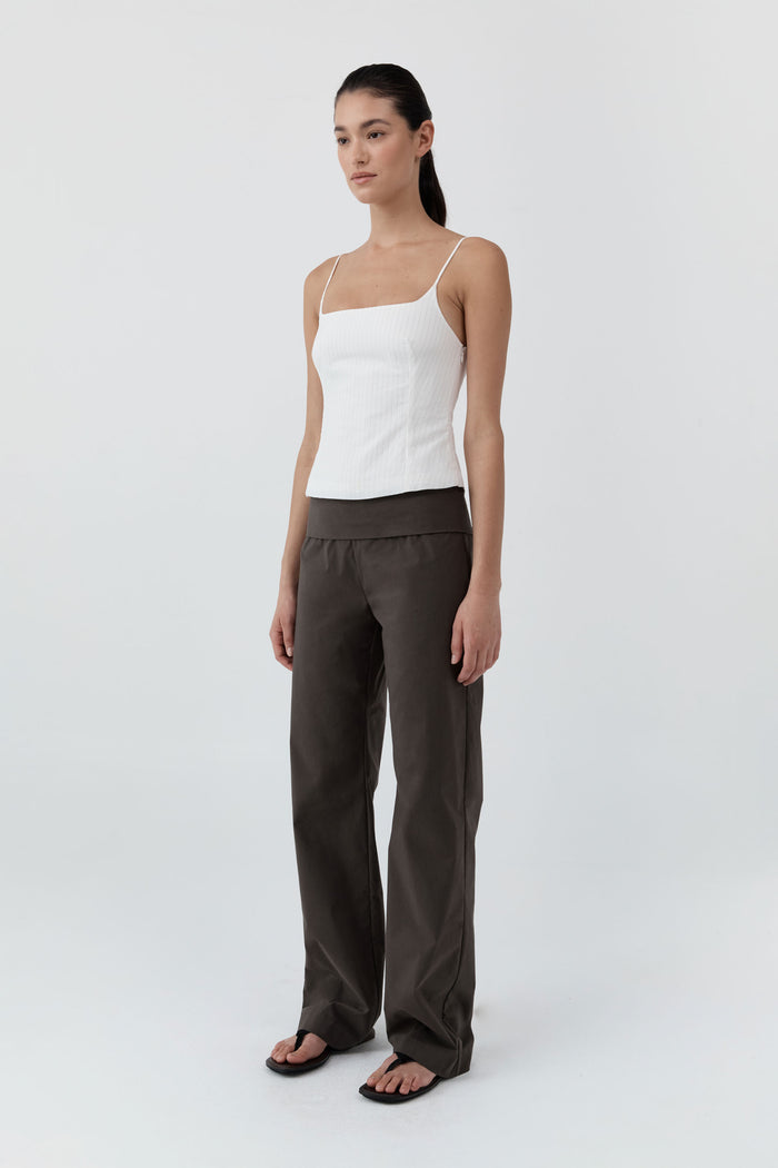 Pinstripe Cami - White