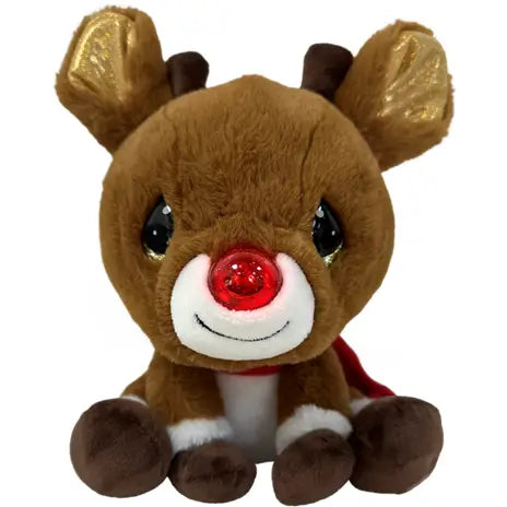 Plush Led Reindeer with Light Up Nose & Music