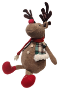 Plush Reindeer Shelf Sitter with Red Scarf/Red Boots or Green Scarf/Green Boots