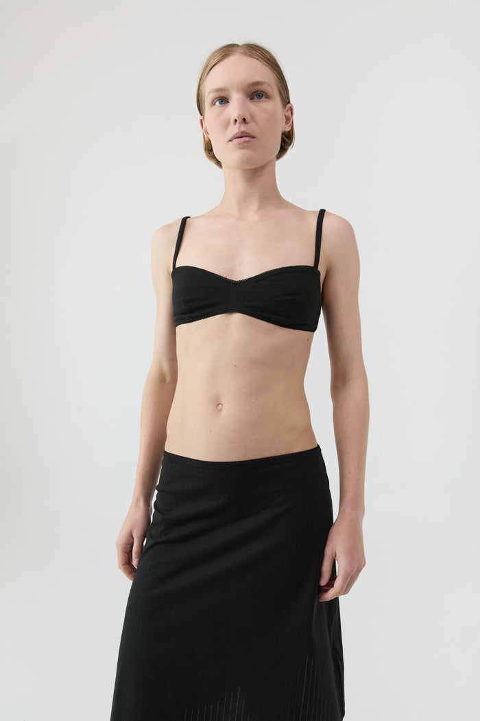 Pointelle Bralette - Black