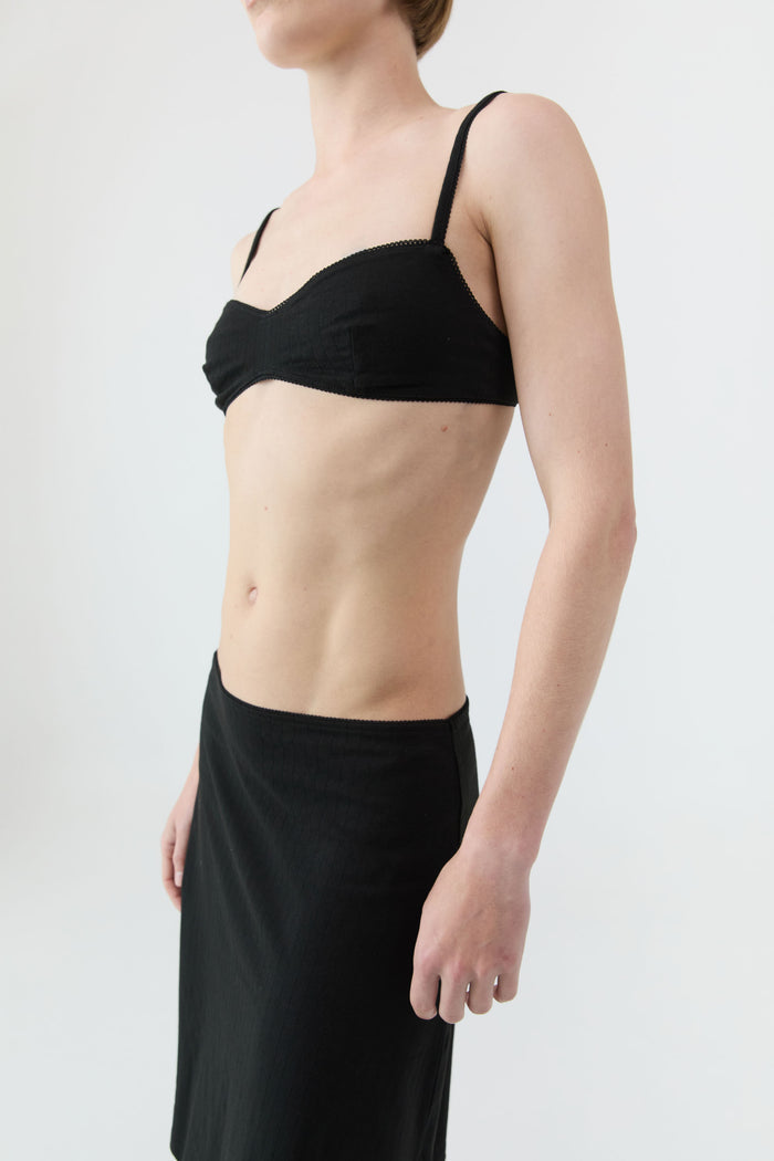 Pointelle Bralette - Black
