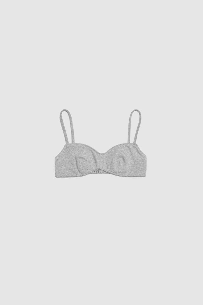 Pointelle Bralette - Grey Marle