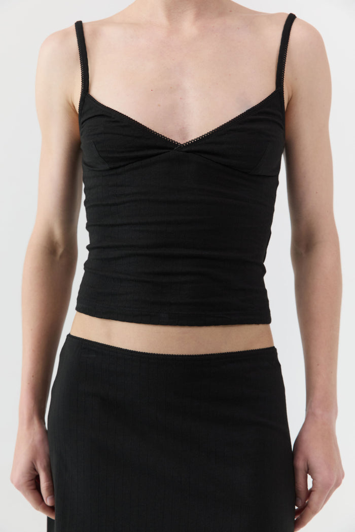 Pointelle Cami - Black
