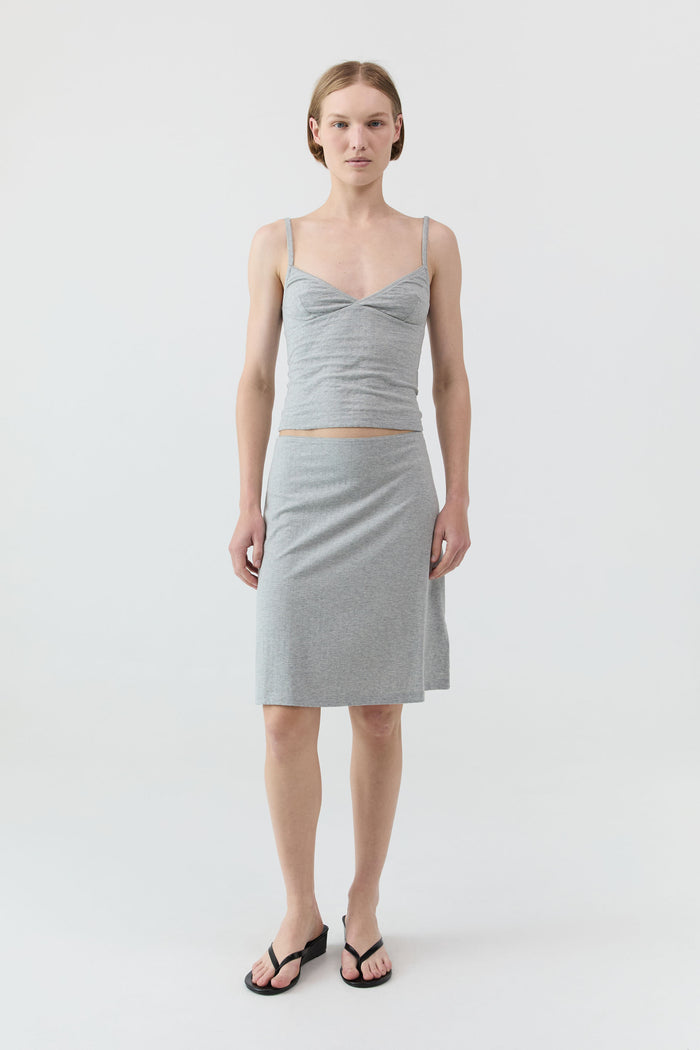 Pointelle Skirt - Grey Marle