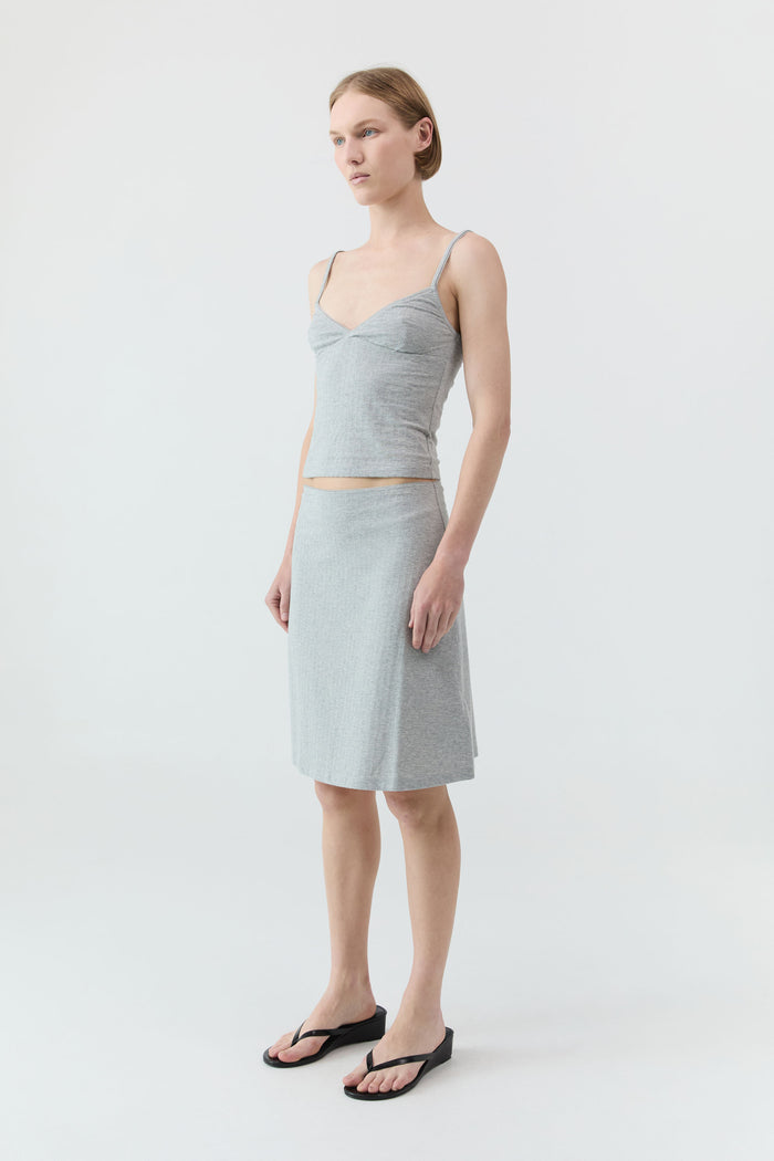 Pointelle Skirt - Grey Marle