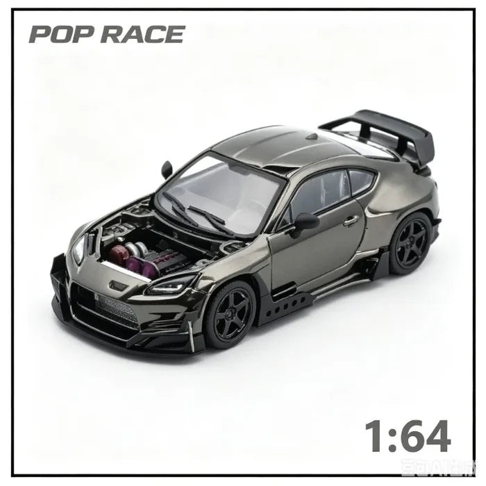 POPRACE 1:64 PANDEM GR86 S-DarkChrome014 die-casting alloy simulation car model is a gift that boys like.