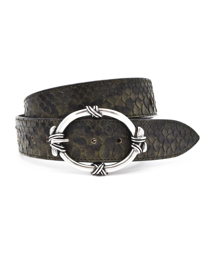 Post & Co. Black & Green Snake Belt