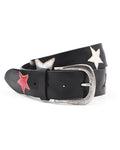 Post & Co. Black Multi-Star Patch Belt