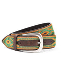 Post & Co. Dark Brown Pebbled Leather Braided Belt