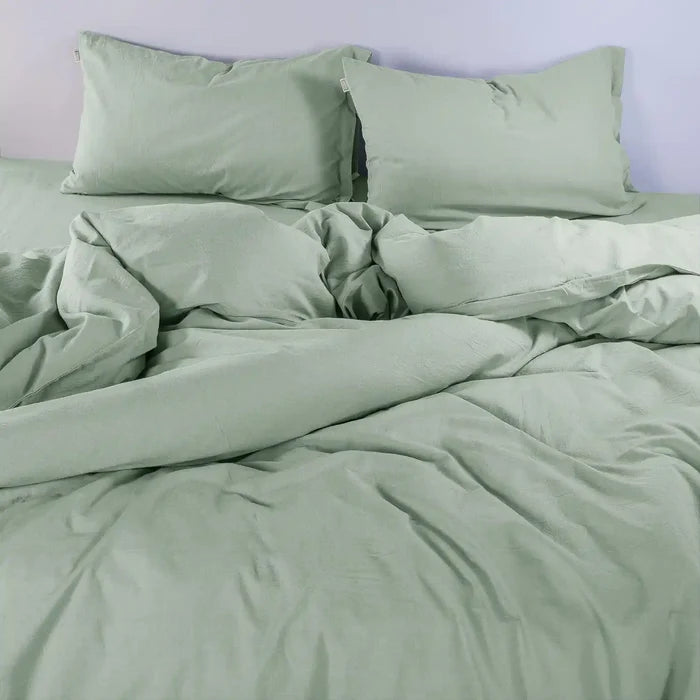 Pre Washed 100 %  Cotton Flex Breathable Solid Bedding | 100 % Cotton Bedding  Set