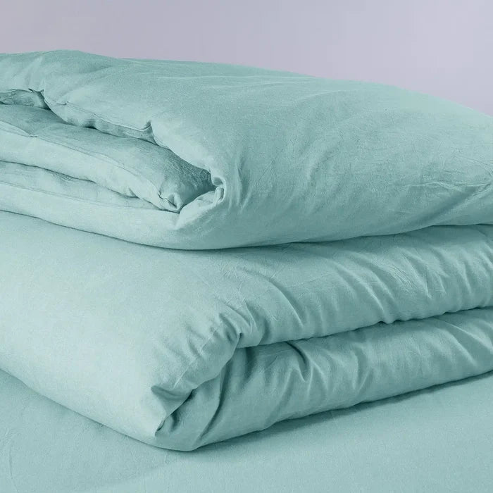 Pre Washed 100 %  Cotton Flex Breathable Solid Bedding | 100 % Cotton Bedding  Set