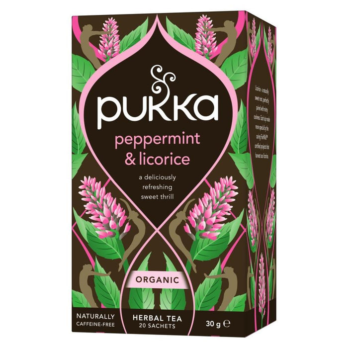 Peppermint & Licorice 20 organic herbal tea sachets