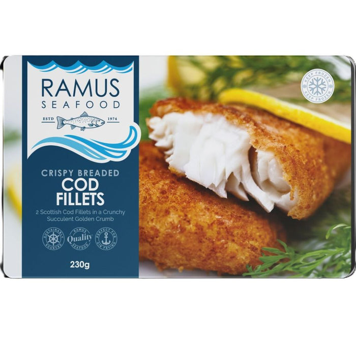 Ramus Frozen Breaded Crunchy Cod Fillets 240g